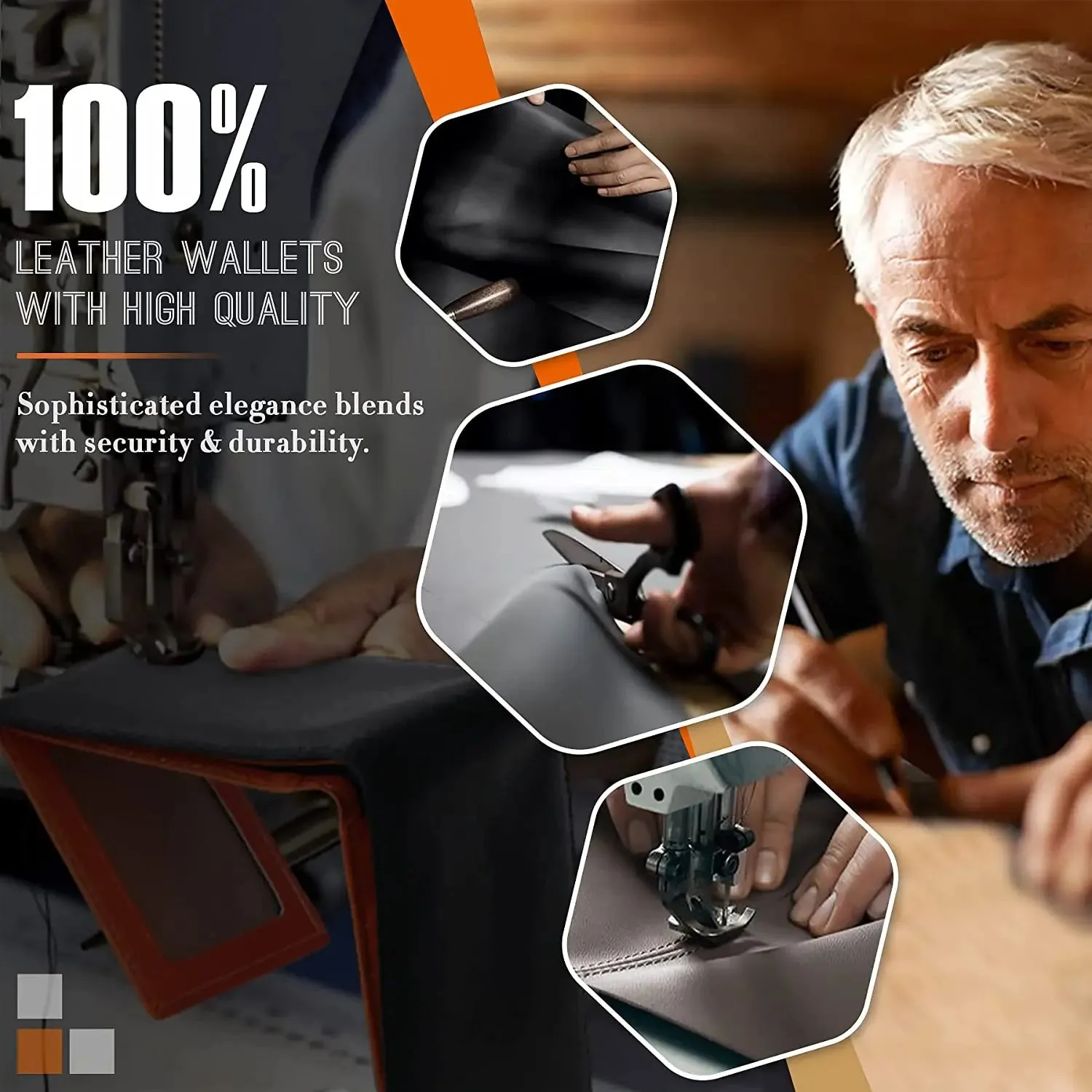 Men's Slim RFID Genuine Leather Wallet