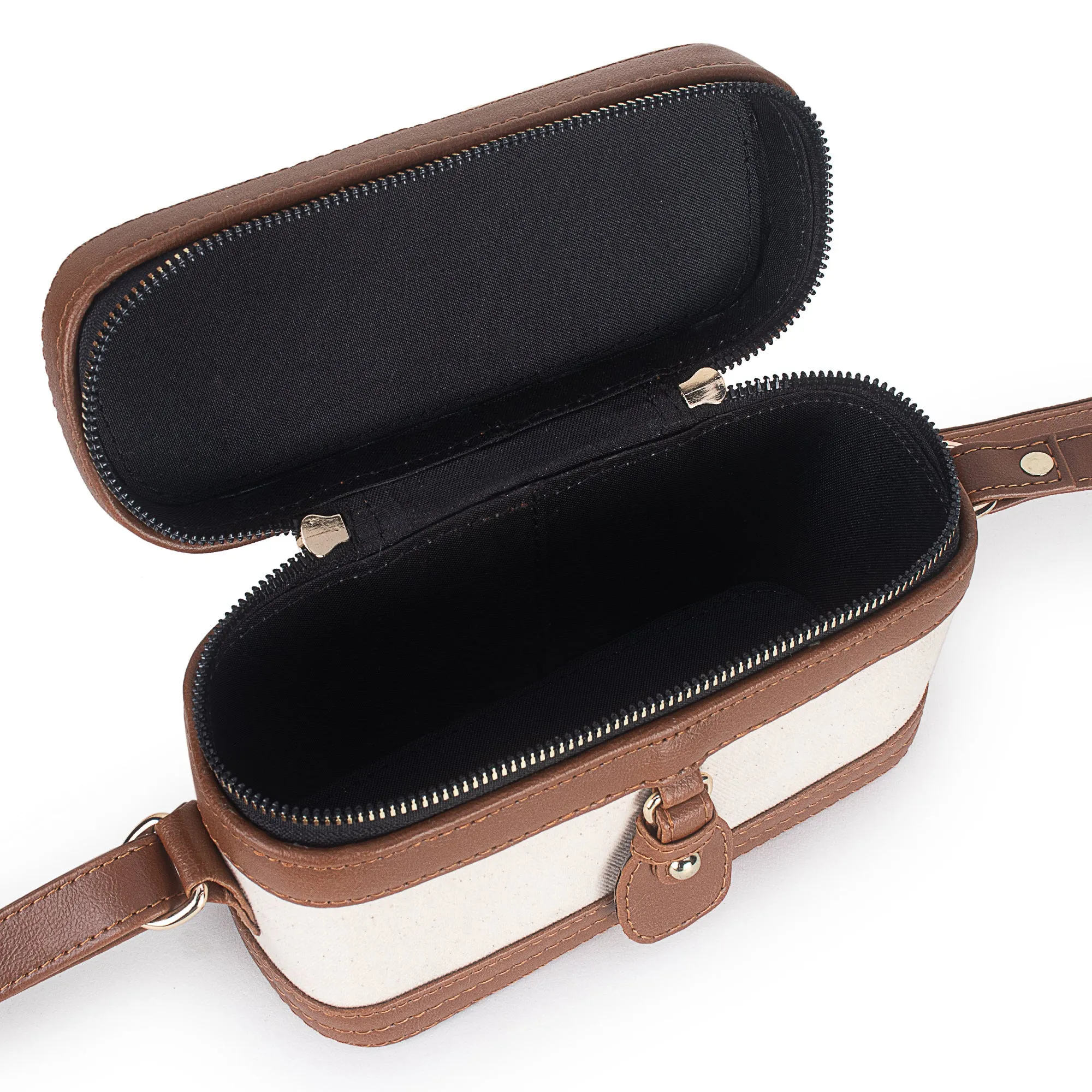 Off White- Tan Canvas Bucket Sling Bag
