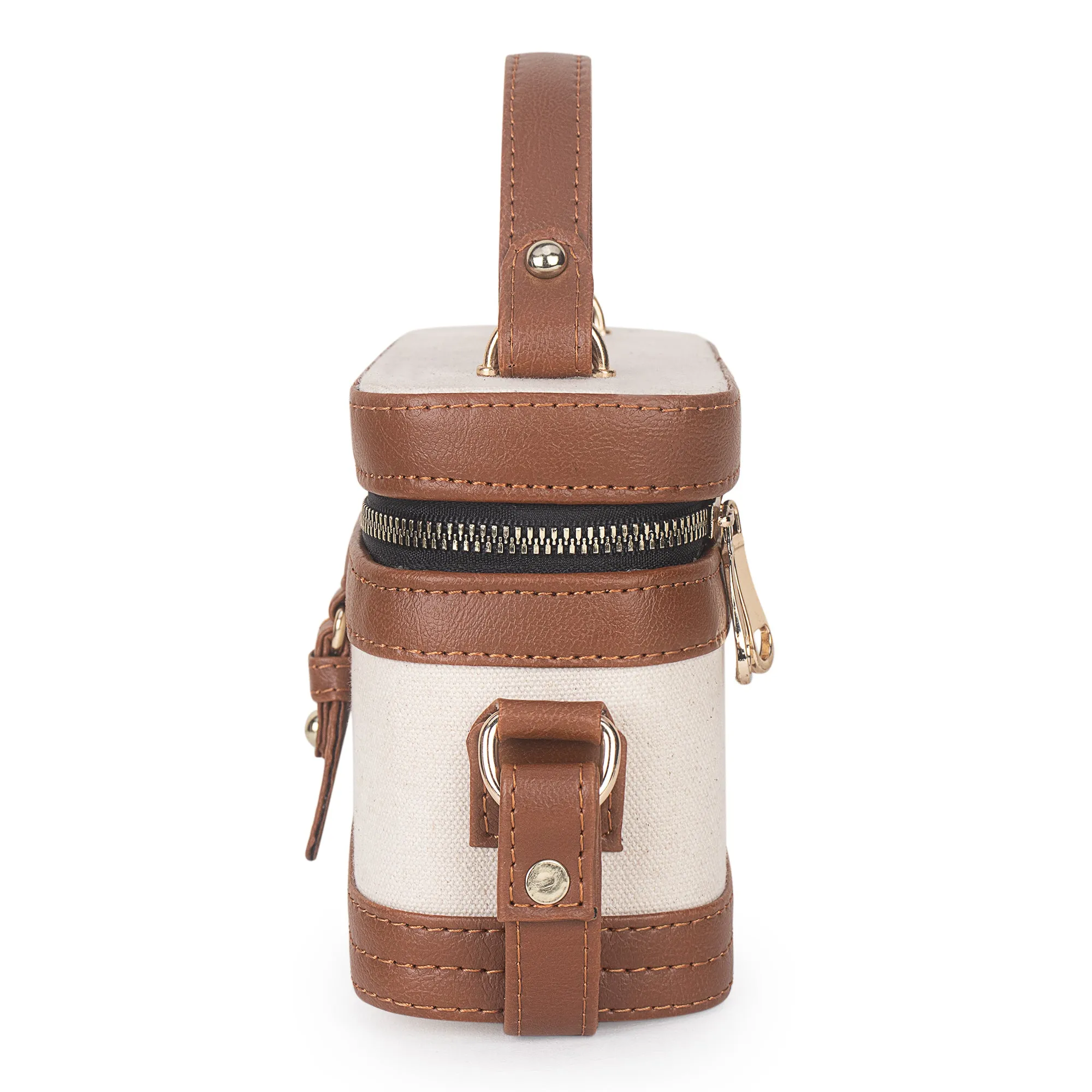Off White- Tan Canvas Bucket Sling Bag