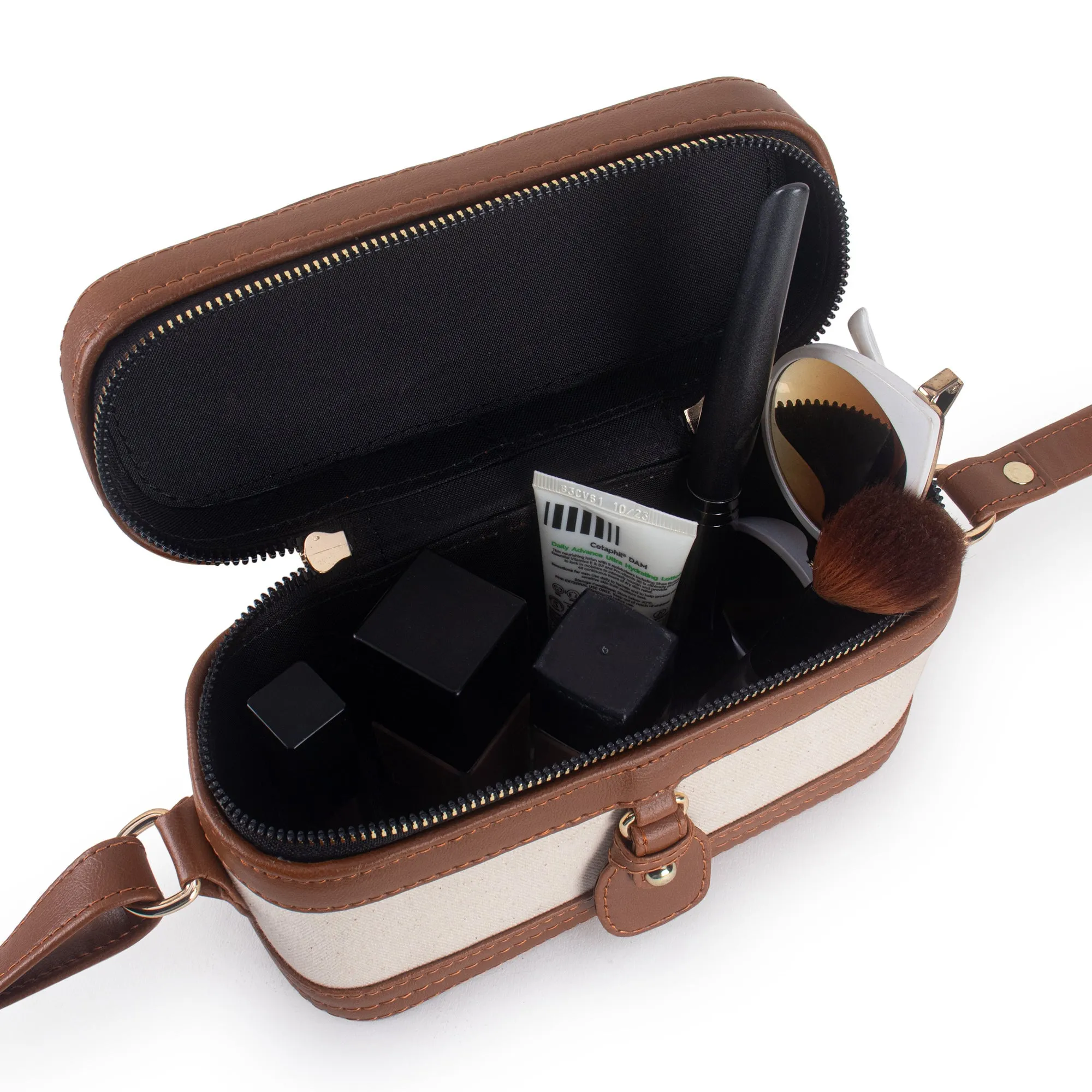 Off White- Tan Canvas Bucket Sling Bag