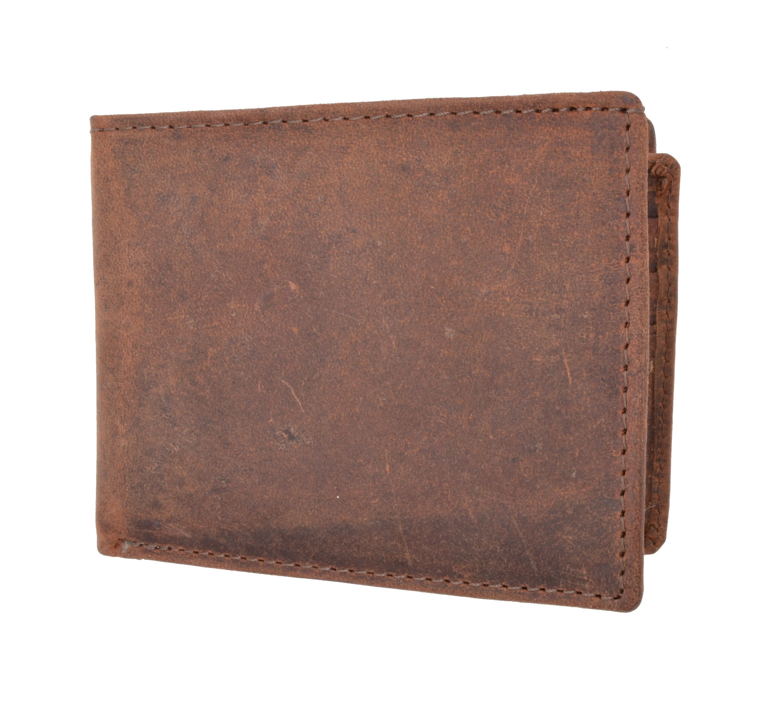 RFID Blocking Hunter Genuine Leather Men's Bifold Multi-Card ID Center Flip Wall