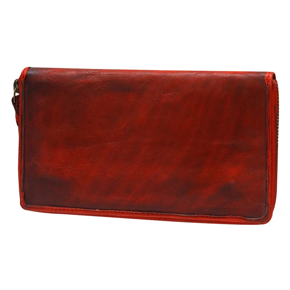 The James Red Vintage Leather Wallet