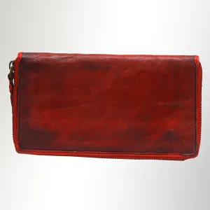 The James Red Vintage Leather Wallet