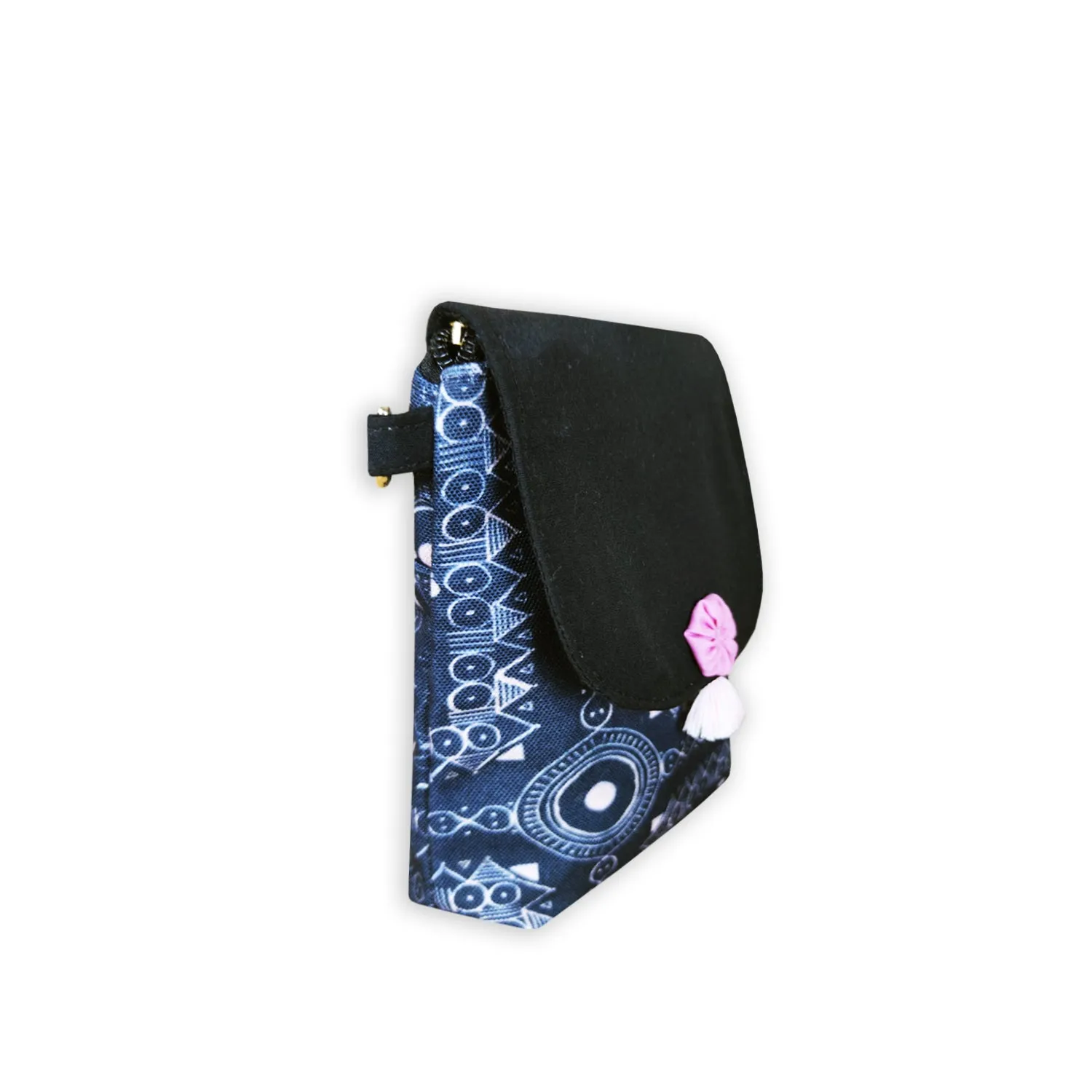 Warli Mobile Sling Bag-Black