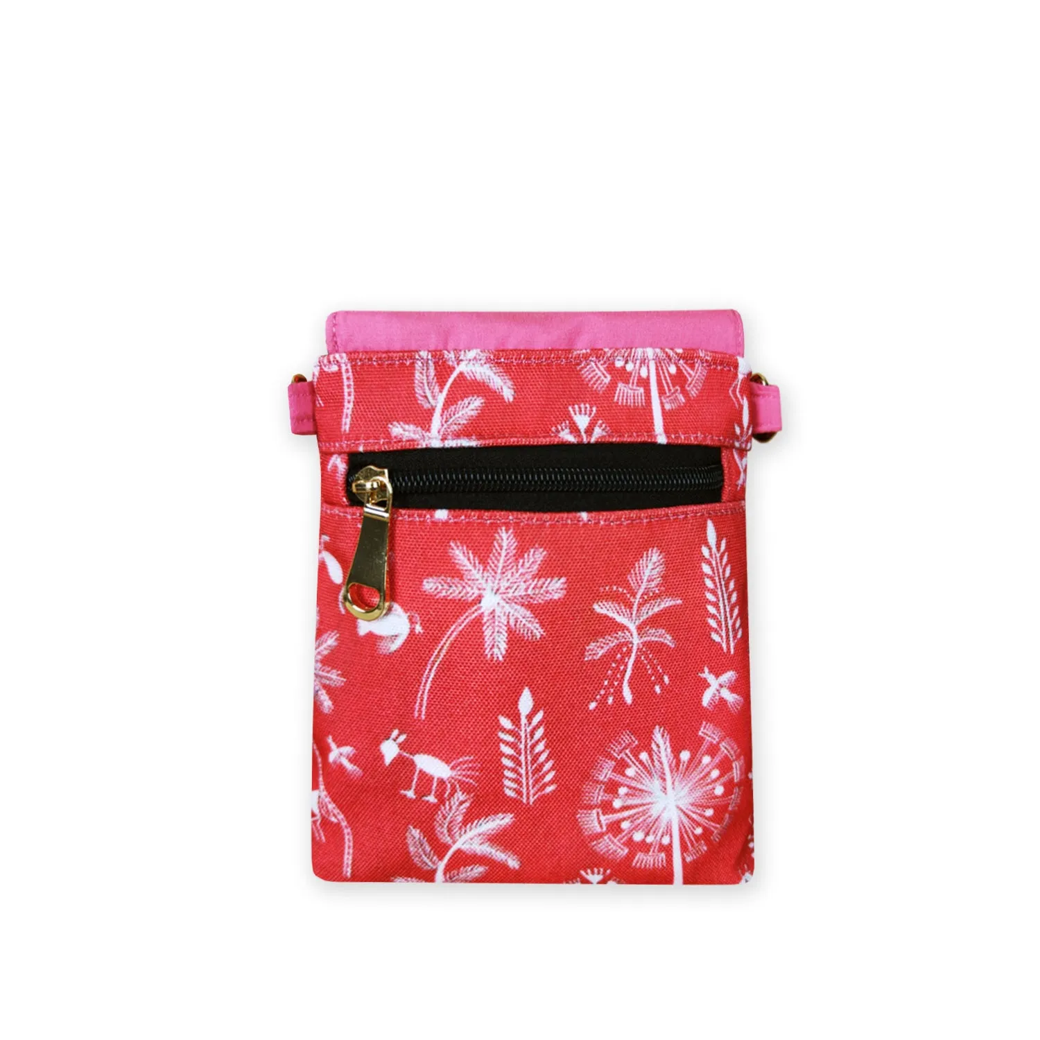 Warli Mobile Sling Bag-Orange