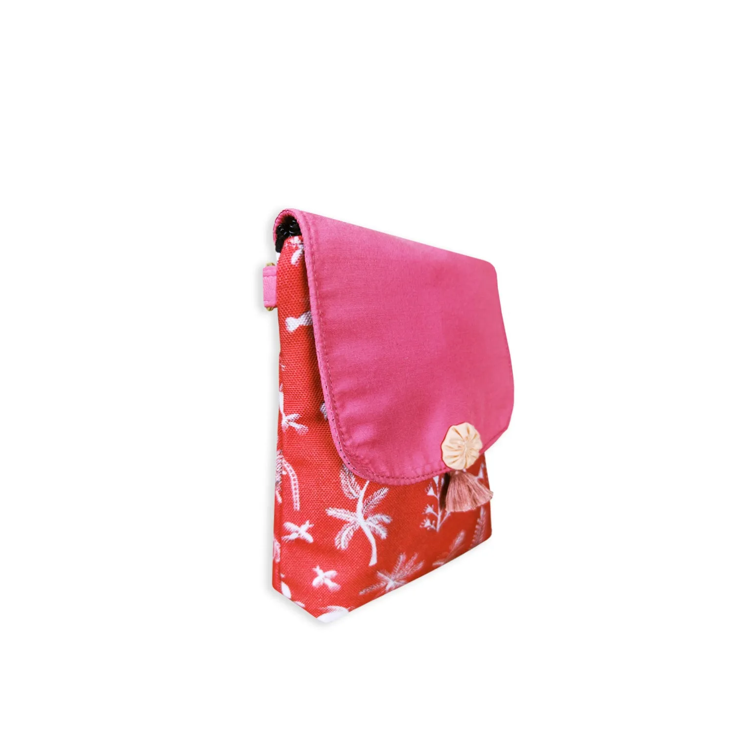 Warli Mobile Sling Bag-Orange