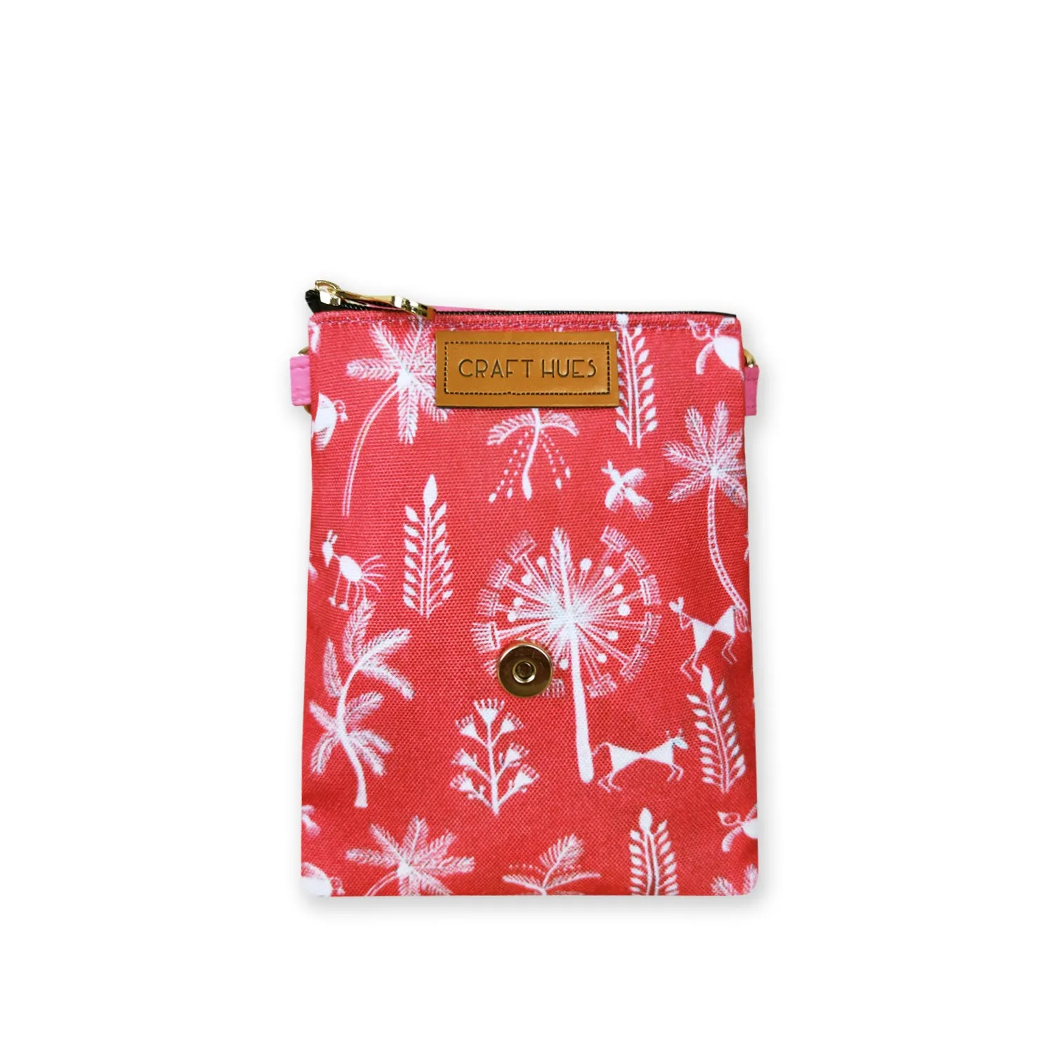 Warli Mobile Sling Bag-Orange
