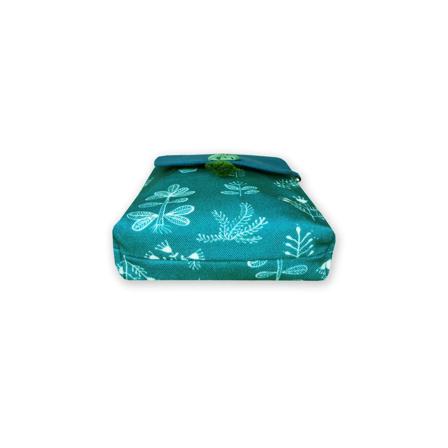 Warli Mobile Sling Bag-Teal
