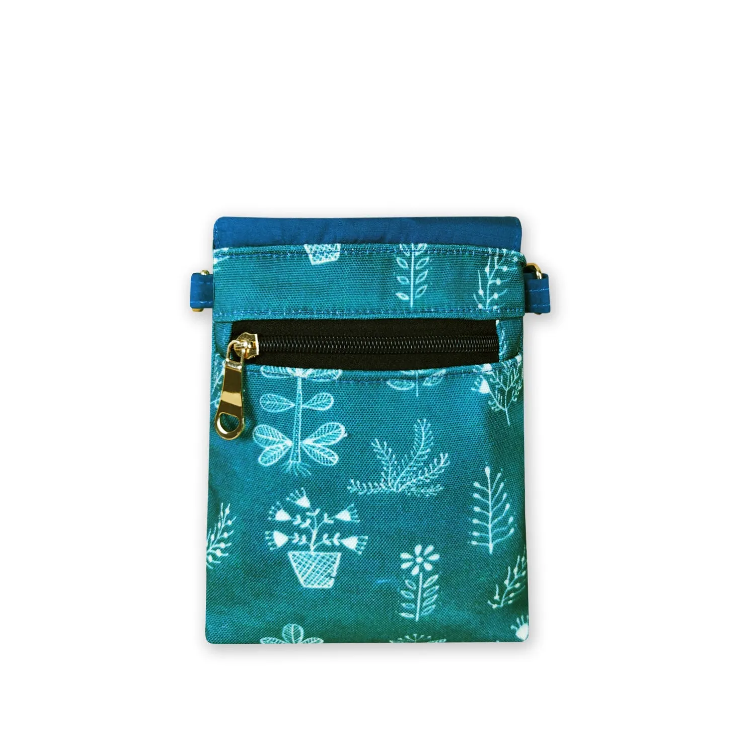 Warli Mobile Sling Bag-Teal