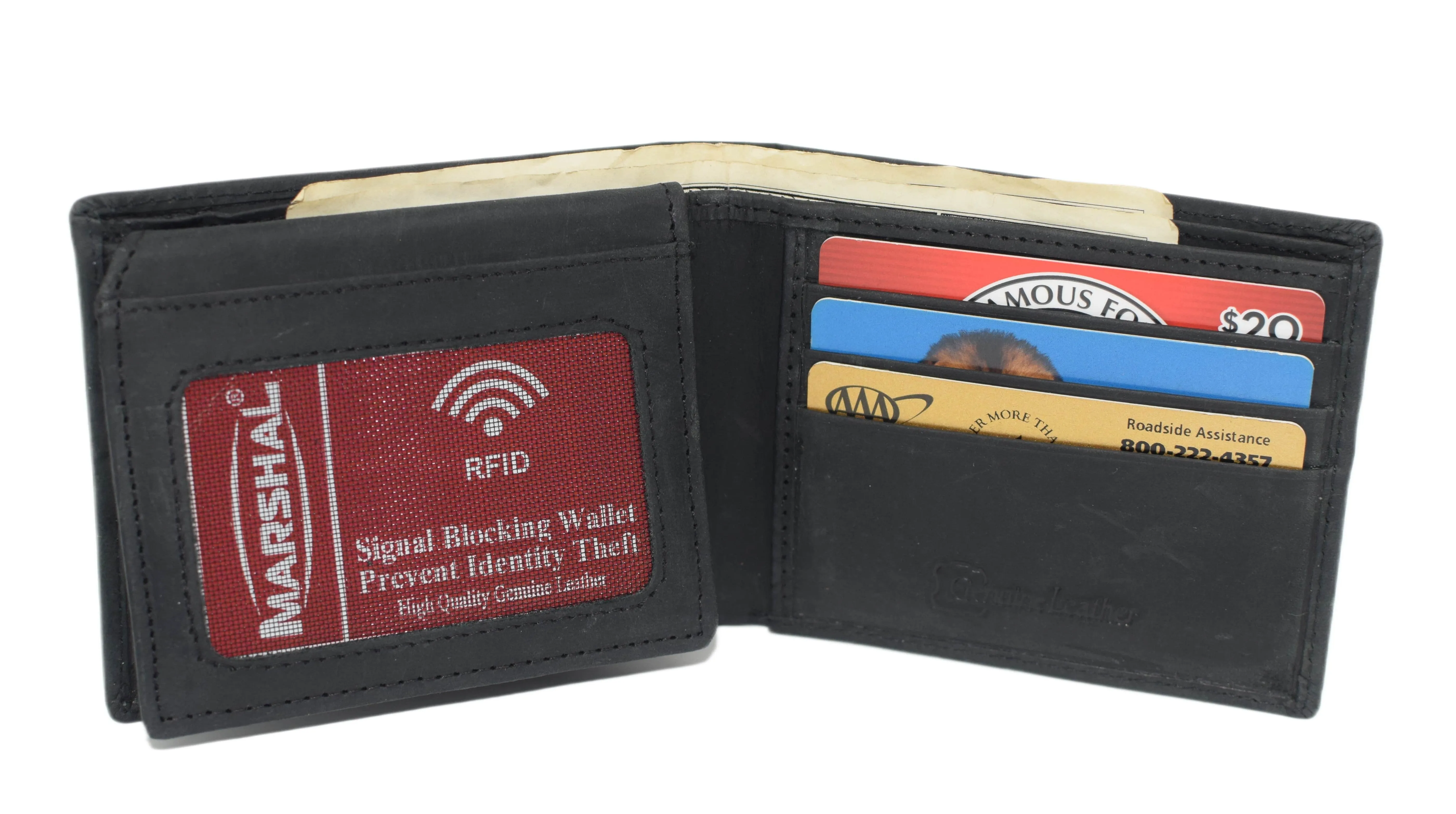 Western Wallet For Men - Vintage Cowhide Leather Rodeo Bull Bifold Wallet For Cowboys - Men’s Wallet Bifold RFID Blocking Card Holder
