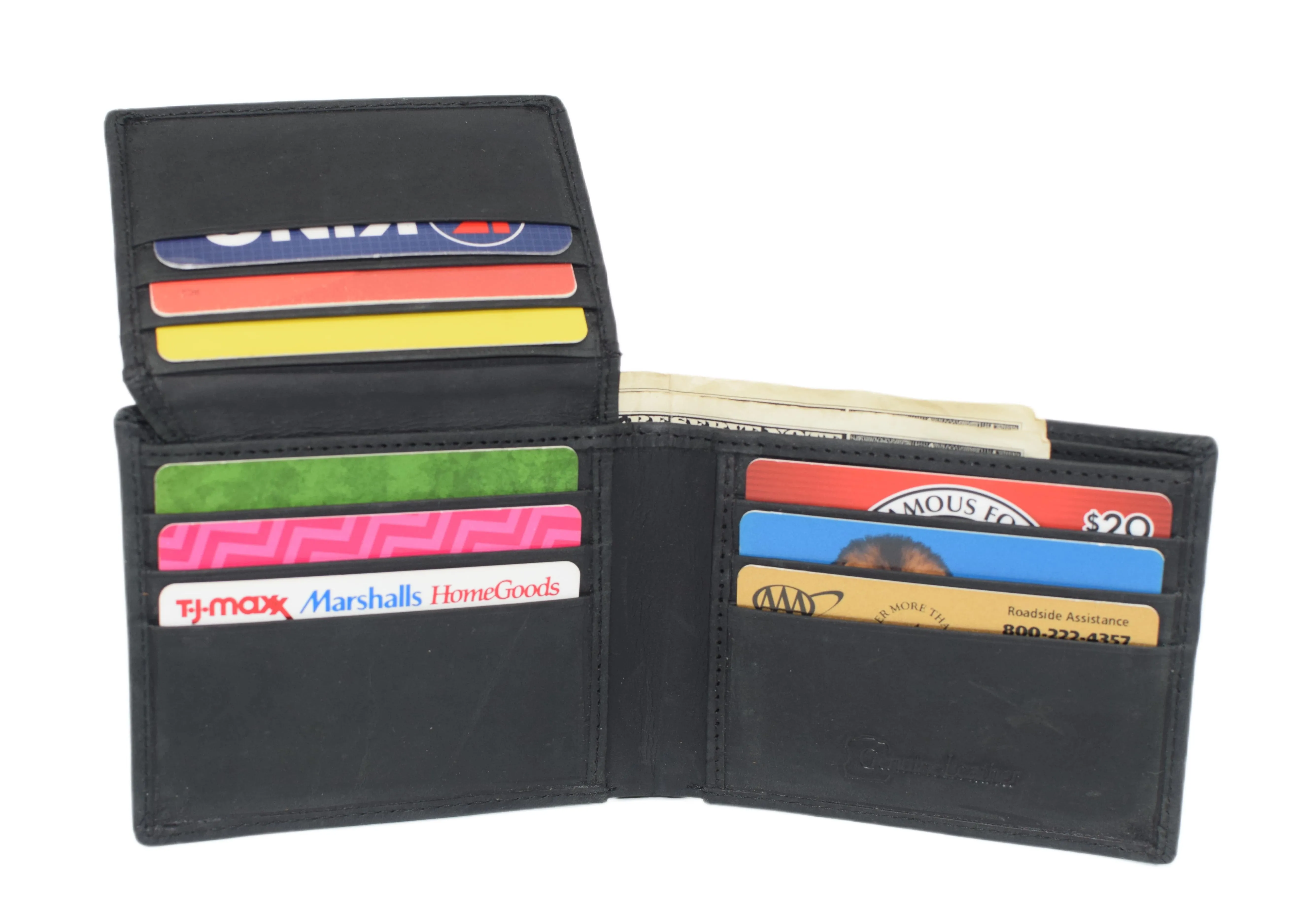 Western Wallet For Men - Vintage Cowhide Leather Rodeo Bull Bifold Wallet For Cowboys - Men’s Wallet Bifold RFID Blocking Card Holder