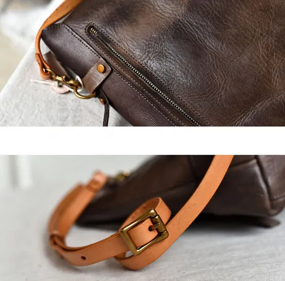 YAAGLE Women Vintage Tanned Leather Messenger Flap Handbag YG297 (big)