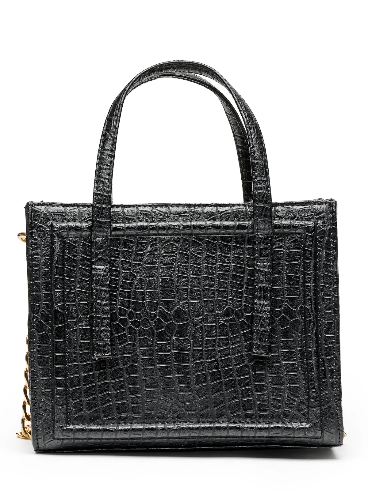 Yelloe Black Synthetic Leather Sling Bag For Women